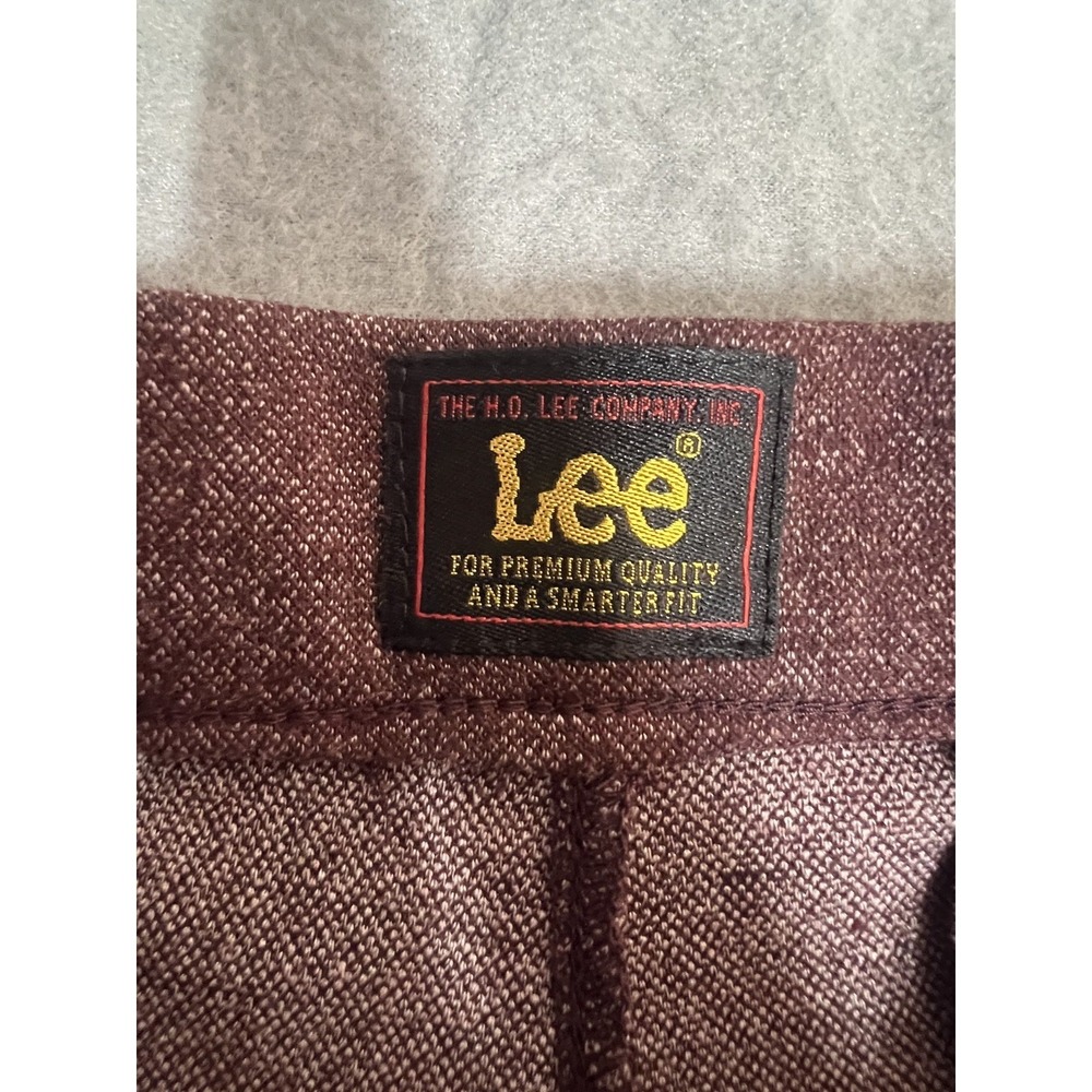 Lee Women's Size M Pull On Flare Leg Pants Burgundy Heathered Stretch Knit - Picture 4 of 6